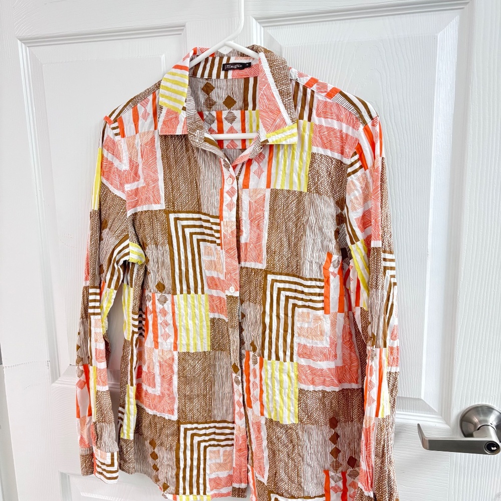 J. MCLAUGHLIN LADIES BUTTON DOWN PATTERN. SIZE M - image 2